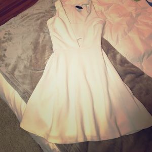 Aqua white skater dress